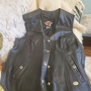 LG HD womens vest leather